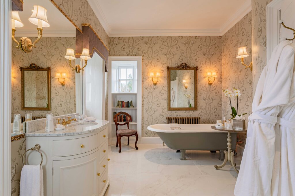 Bedroom at Glenapp Castle in Ayrshire, Scotland