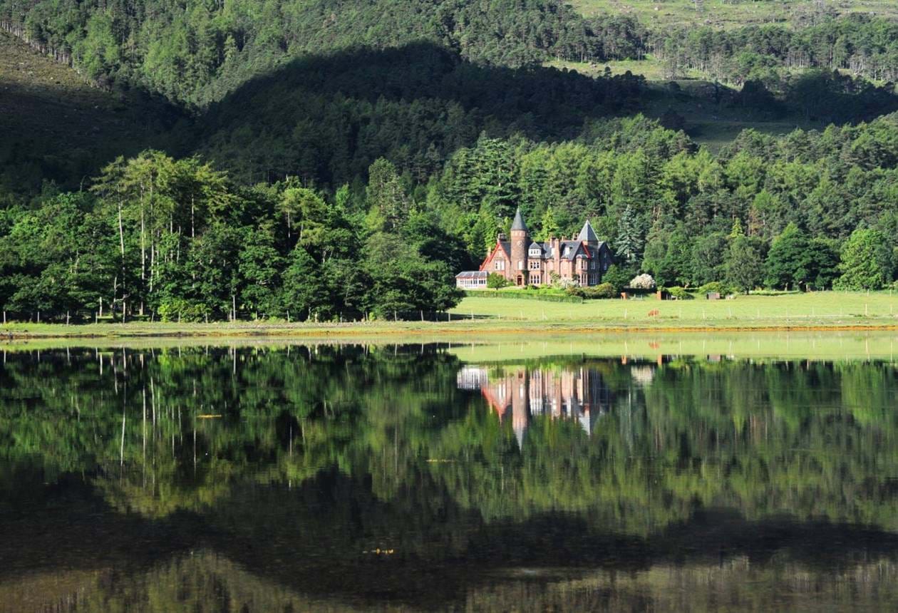 The Torridon hotel overlooking loch in Scottish Highlands